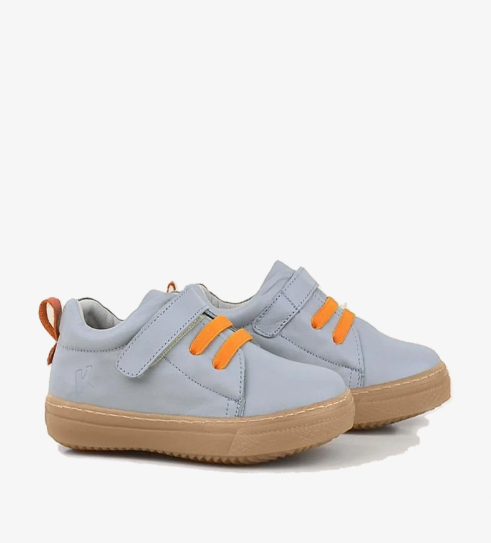 Hapshoe Kids Anatomik Hakiki Deri Gri Yumuşak Lastikli Cırtlı Çocuk Ayakkabı model görseli