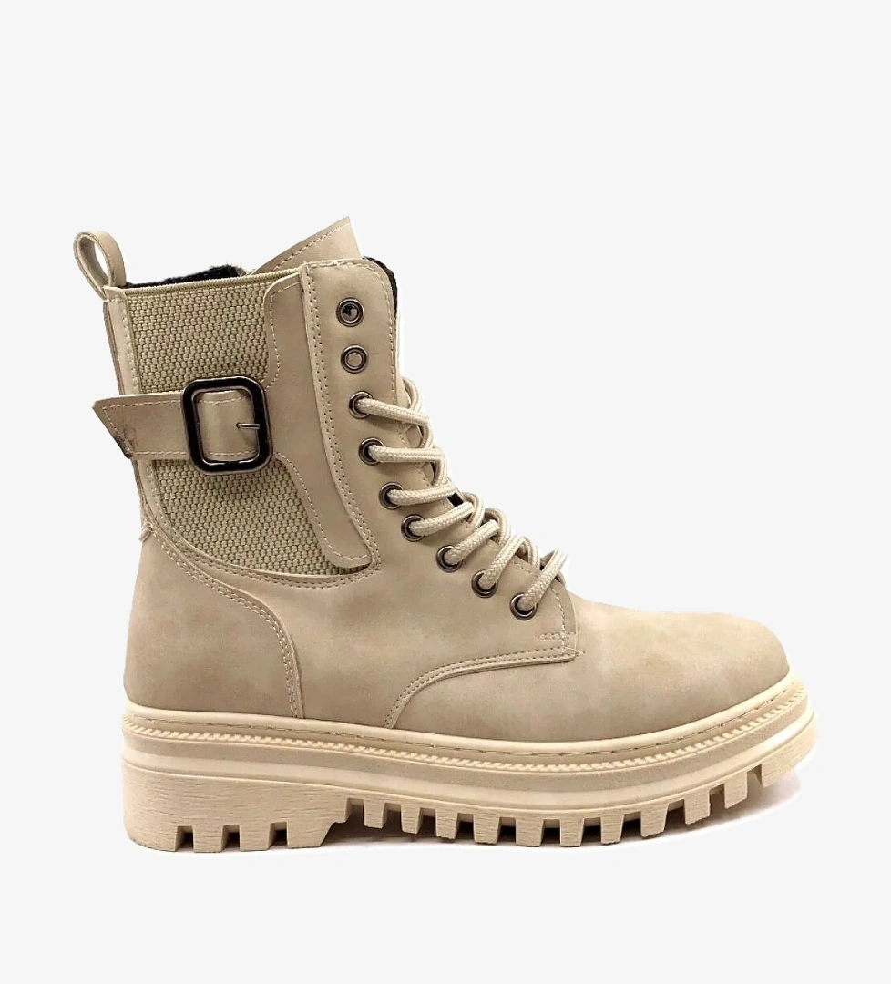 Ayakkabımood Mht 917 Krem Tokalı Zümrüt Kadın Bot model görseli