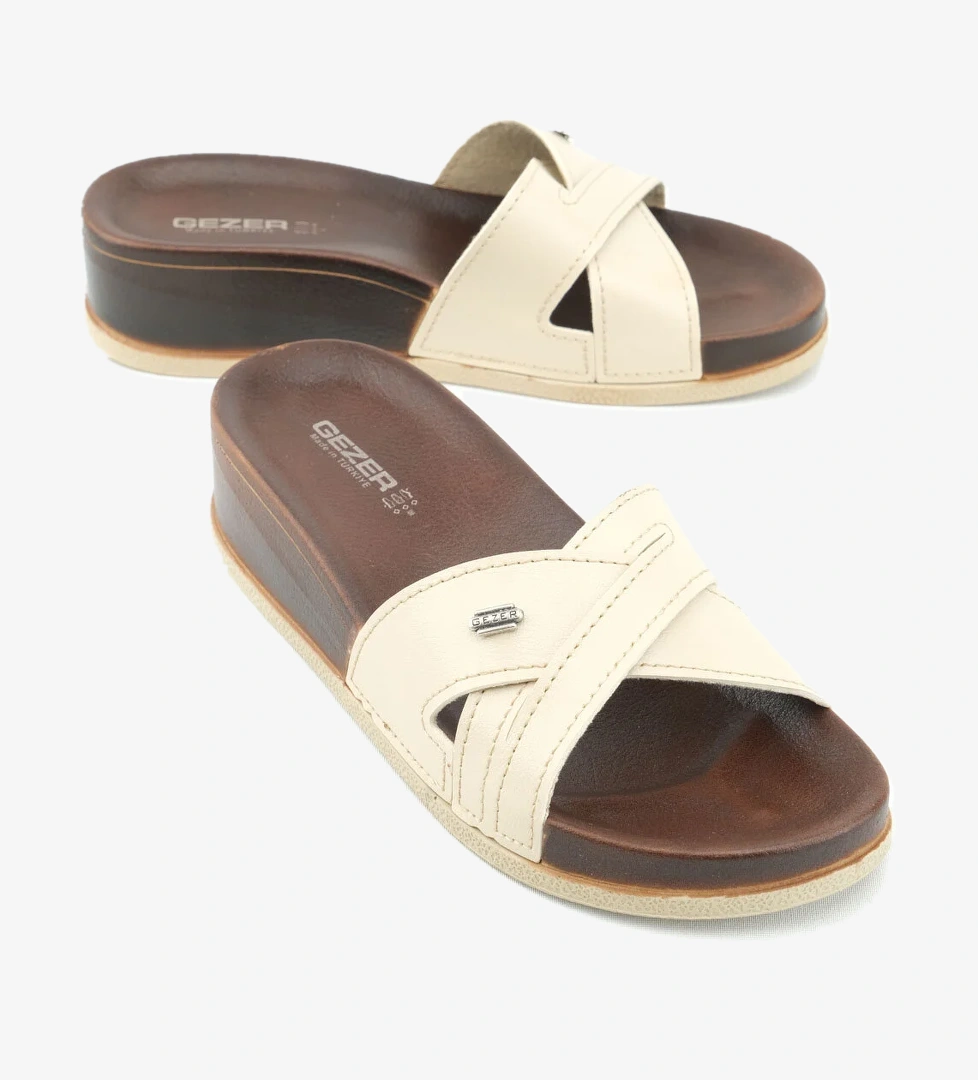 Yazlık Suni Deri Yüksek Topuk Kadın Günlük Terlik - Görsel 1