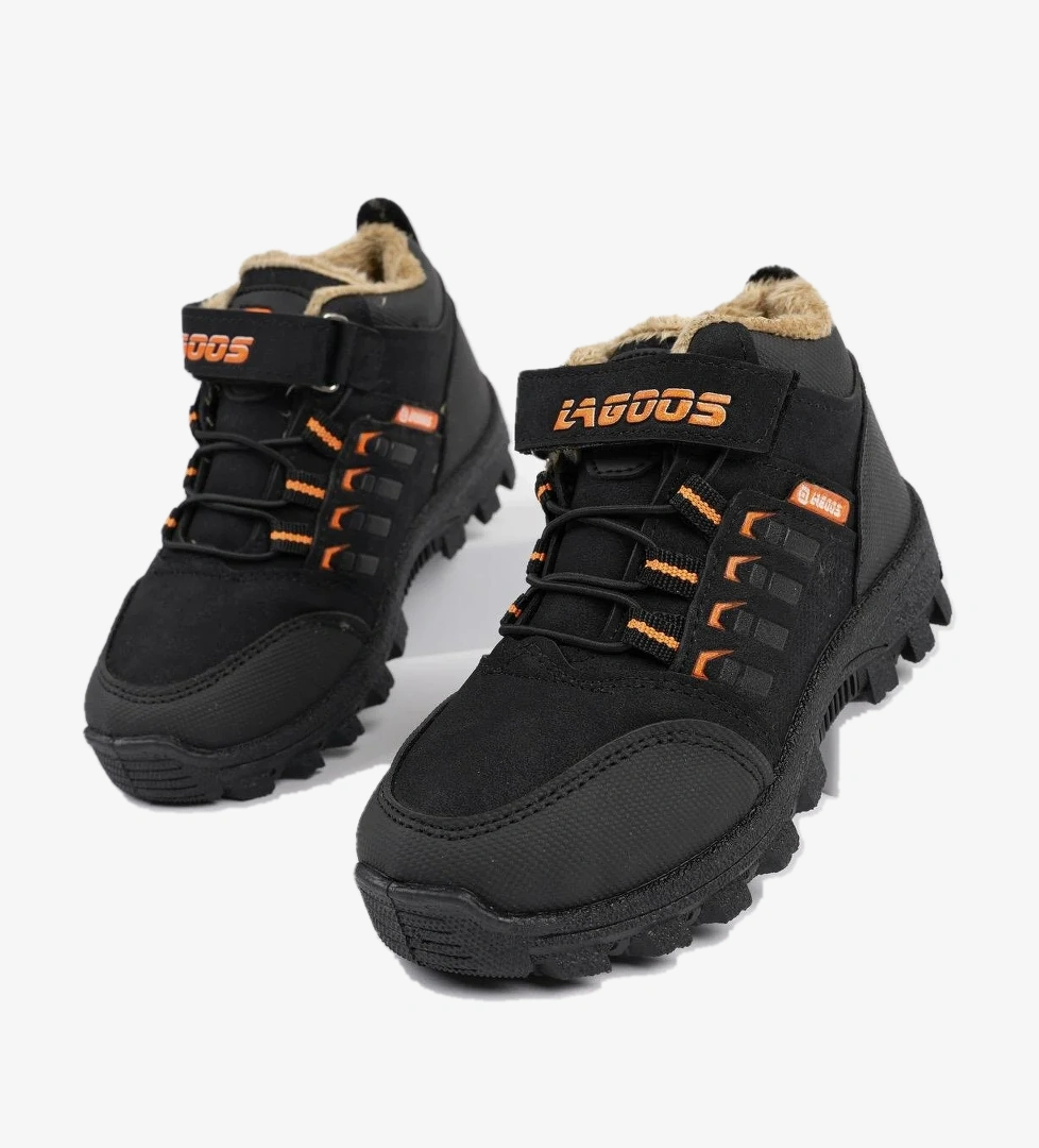 BOB Garantili Bağcıklı Cırtlı İçi Kürklü Unisex Çocuk Outdoor Kışlık Bot - Görsel 1