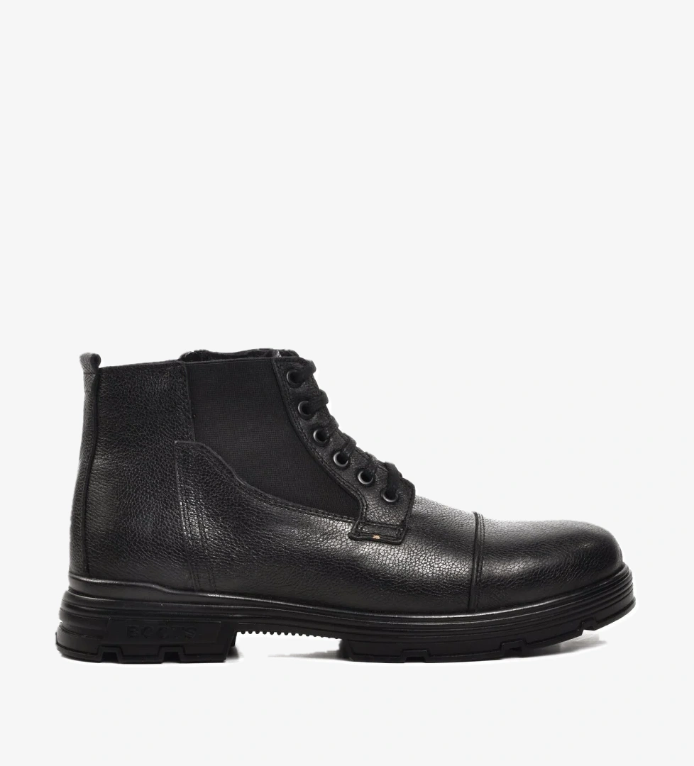 7085 Siyah İçi Kürklü Hakiki Deri Erkek Bot - Görsel 1