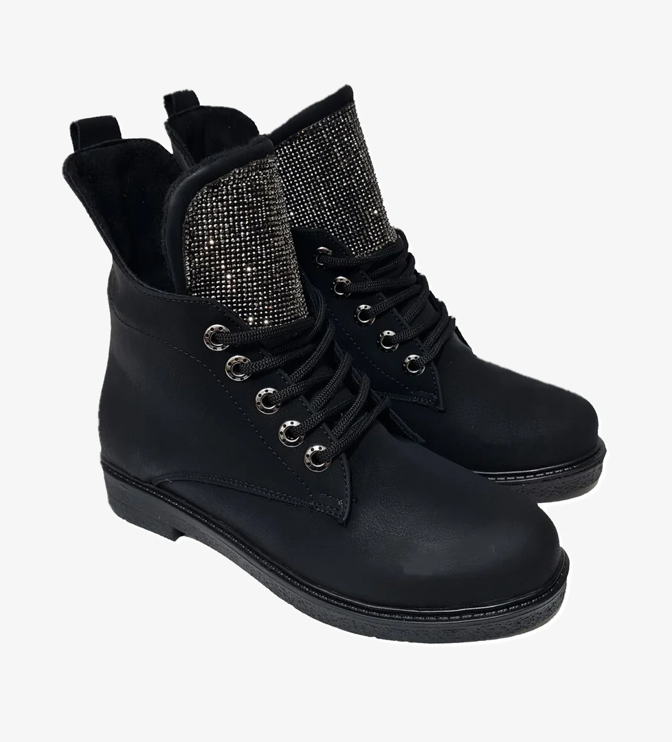 Ventes Bağcıklı Taşlı Düz Taban Bot 797300-z model görseli