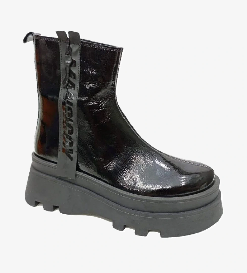 218301-285 Hakiki Rugan Deri Anatomik Kadın Bot - Görsel 1