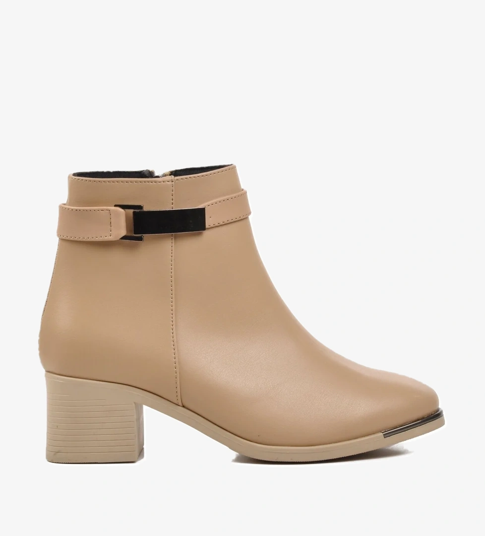 358093 Nude İçi Polarlı Kadın Topuklu Bot - Görsel 1