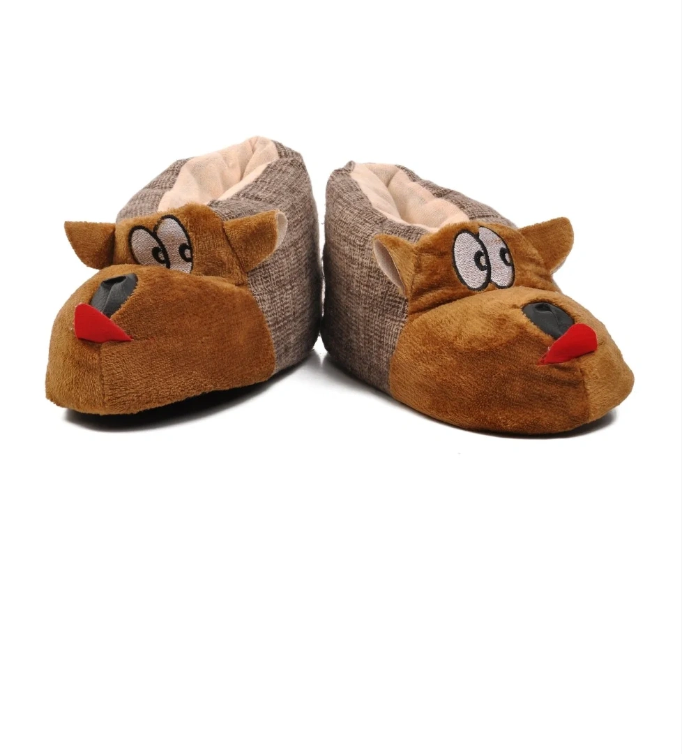 Köpekli Kahve Kadın Panduf