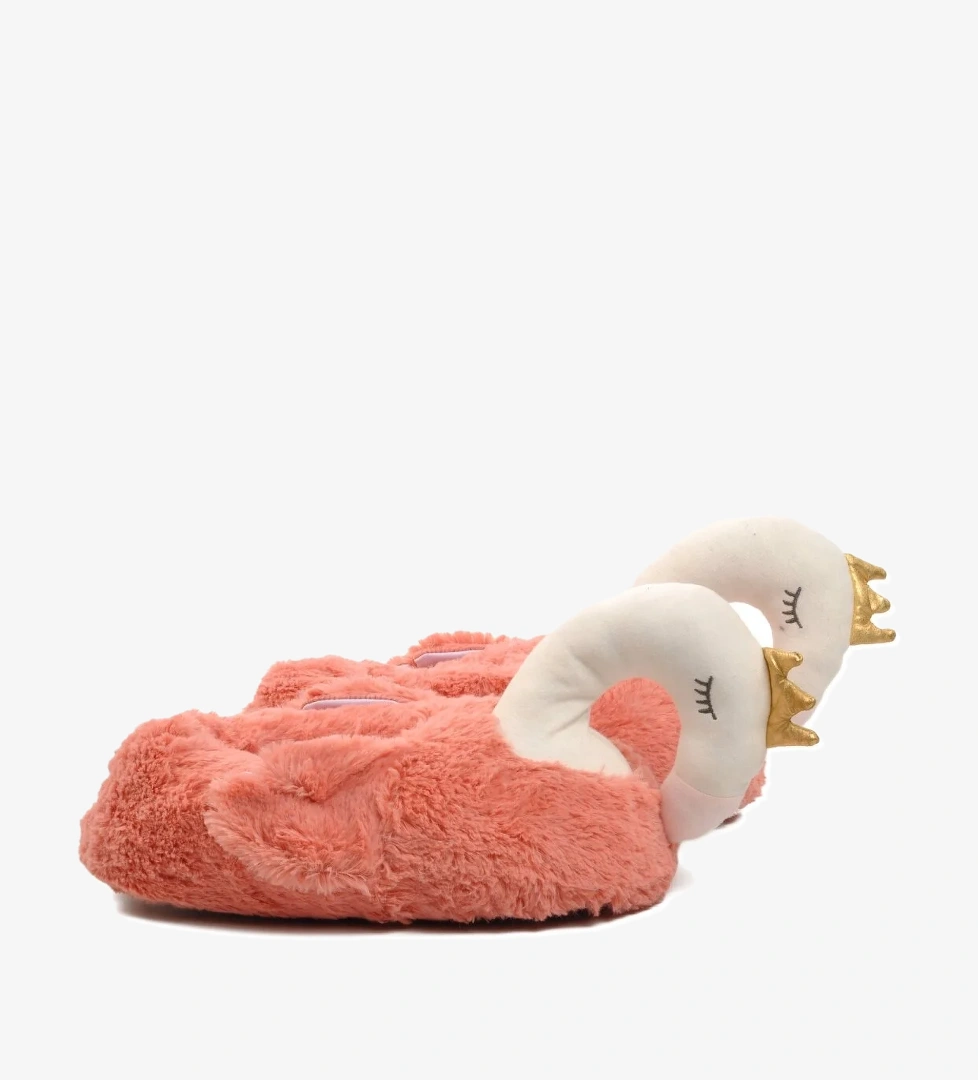 Ayakmod Kuğulu Bej Fuşya Kadın Panduf model görseli