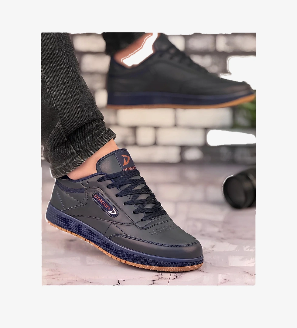 Ayakkabix Dragon Sneaker Erkek Spor Ayakkabı Lacivert-siyah