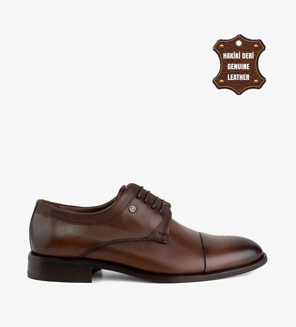 Marcomen 9424 Erkek Hakiki Deri Klasik Ayakkabı Kahverengi Siyah model görseli
