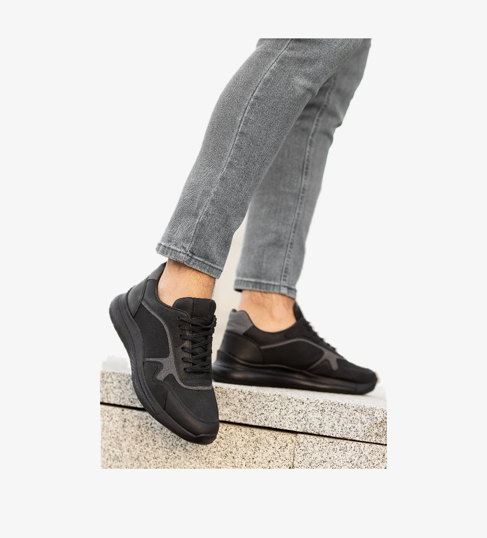 Daxtors Zagor Günlük Ortopedik Erkek Sneaker Spor Ayakkabı_Siyah