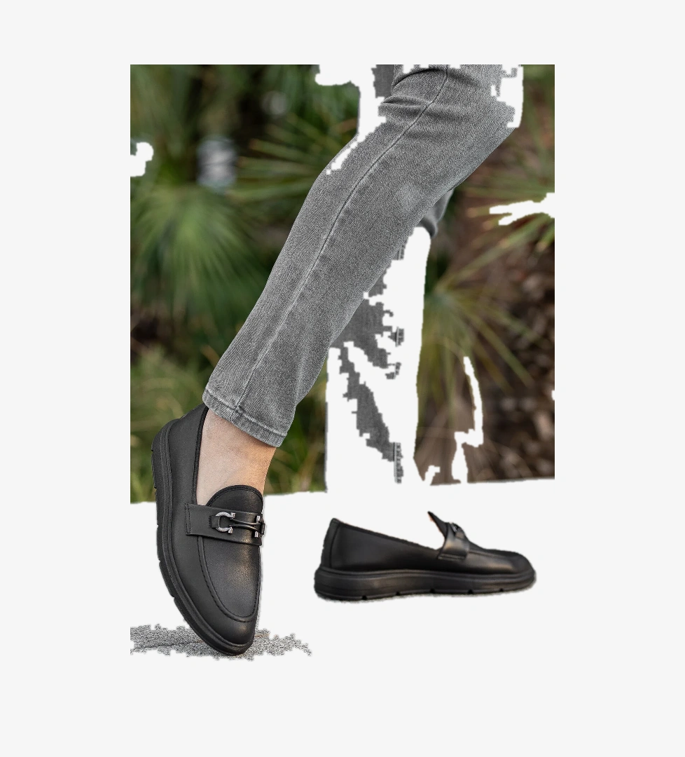 Daxtors Daxtors Garantili D1473 Günlük Ortopedik Erkek Ayakkabı_Siyah Klasik Ayakkabı | Flo Siyah - 1. görsel