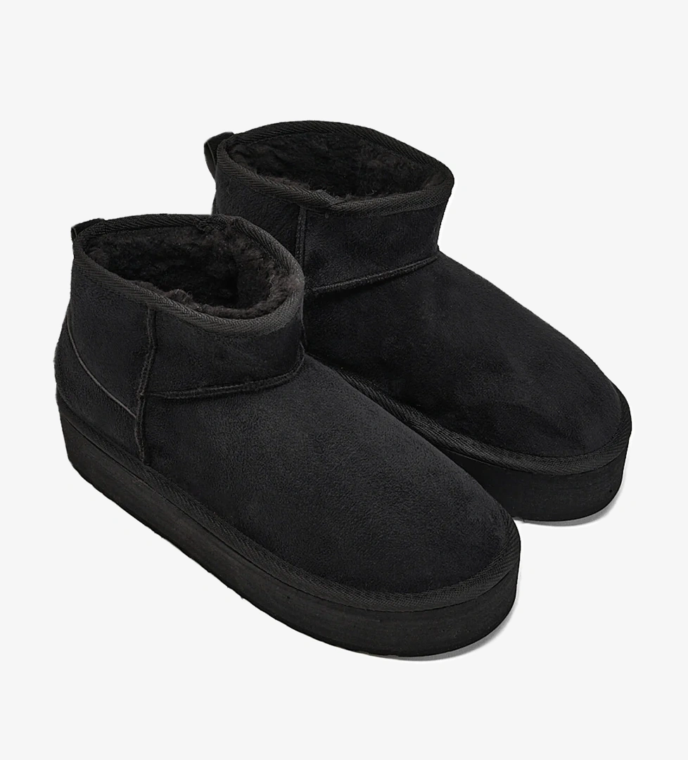 Tonny Black Kadın Siyah Süet Rahat Kalıp Kısa Süet Bot model görseli