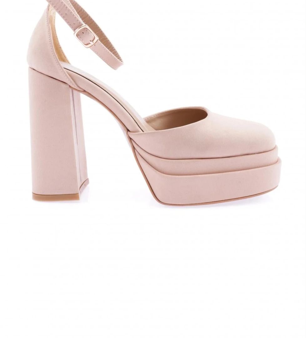 90-23Y Kadin Kalin Taban Topuklu Ayakkabi