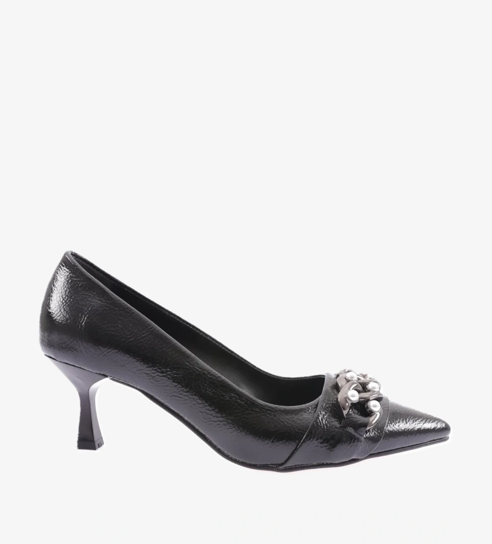 Fb-39-1563 Kadin İnci Taşli Burgu Aksesuarli Topuklu Ayakkabi