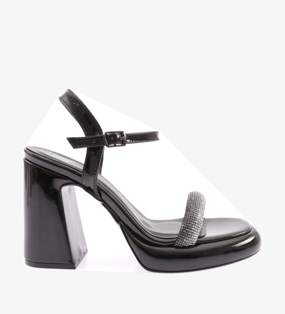 60-23Y Kadin Silver Taşli Topuklu Ayakkabi - Görsel 1