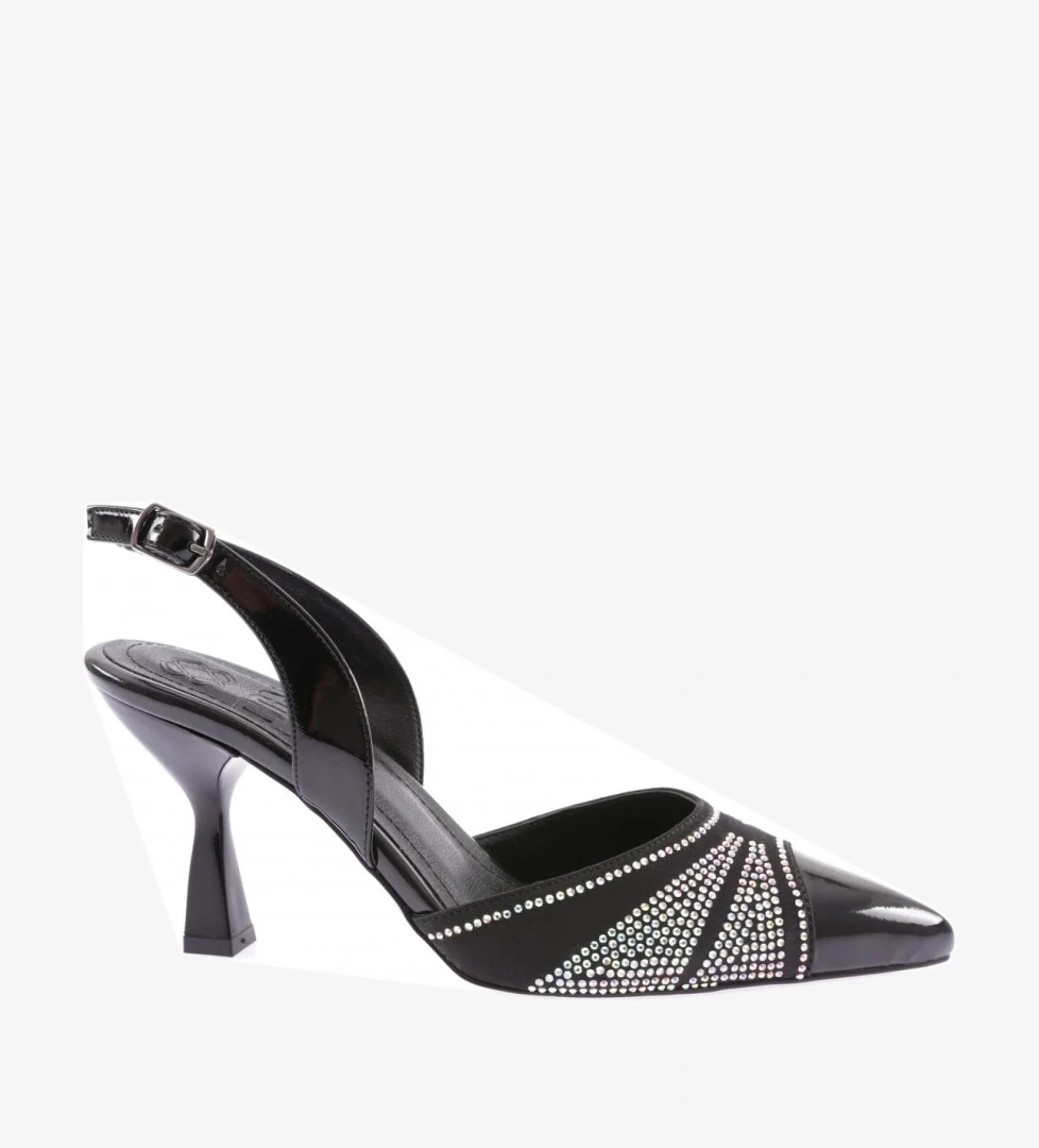 01-23Y Kadin Silver Taşli Sivri Burun Topuklu Ayakkabi