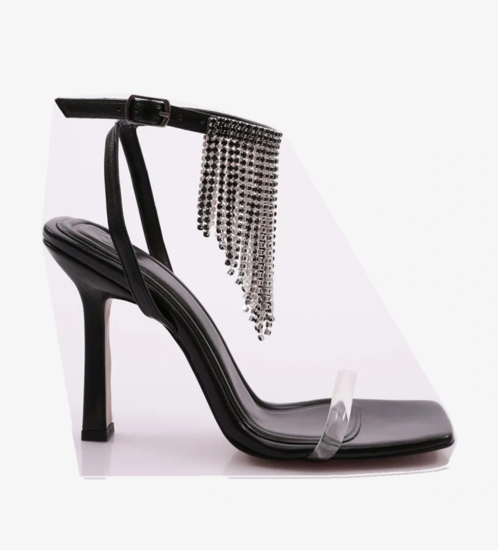 Dgn 2042 Kadin Bilekten Bağlama Taş Püsküllü Topuklu Ayakkabi model görseli