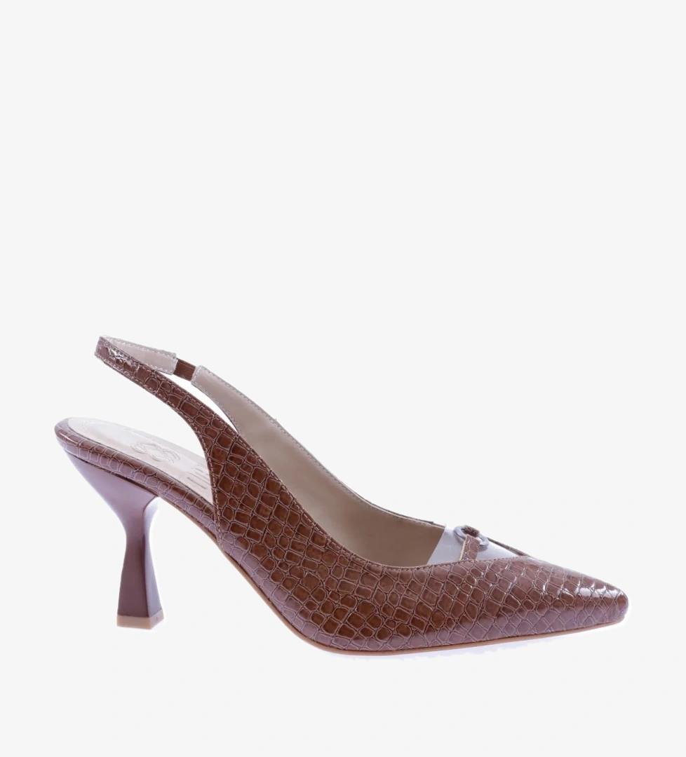 03-23Y Kadin Sivri Burun Şeffaf Detayli Aksesuarli Topuklu Ayakkabi - Görsel 1