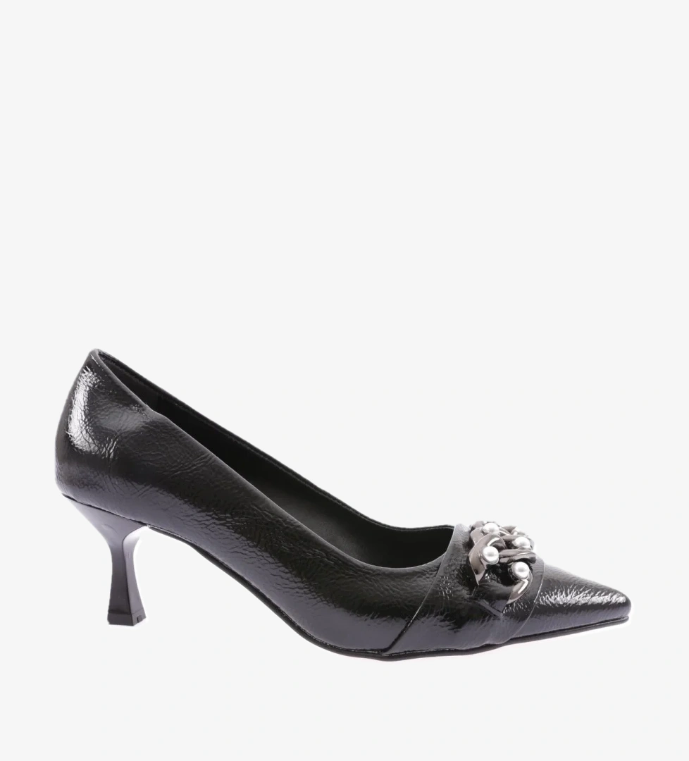 Dgn Fb-39-1563 Kadin İnci Taşli Burgu Aksesuarli Topuklu Ayakkabi model görseli