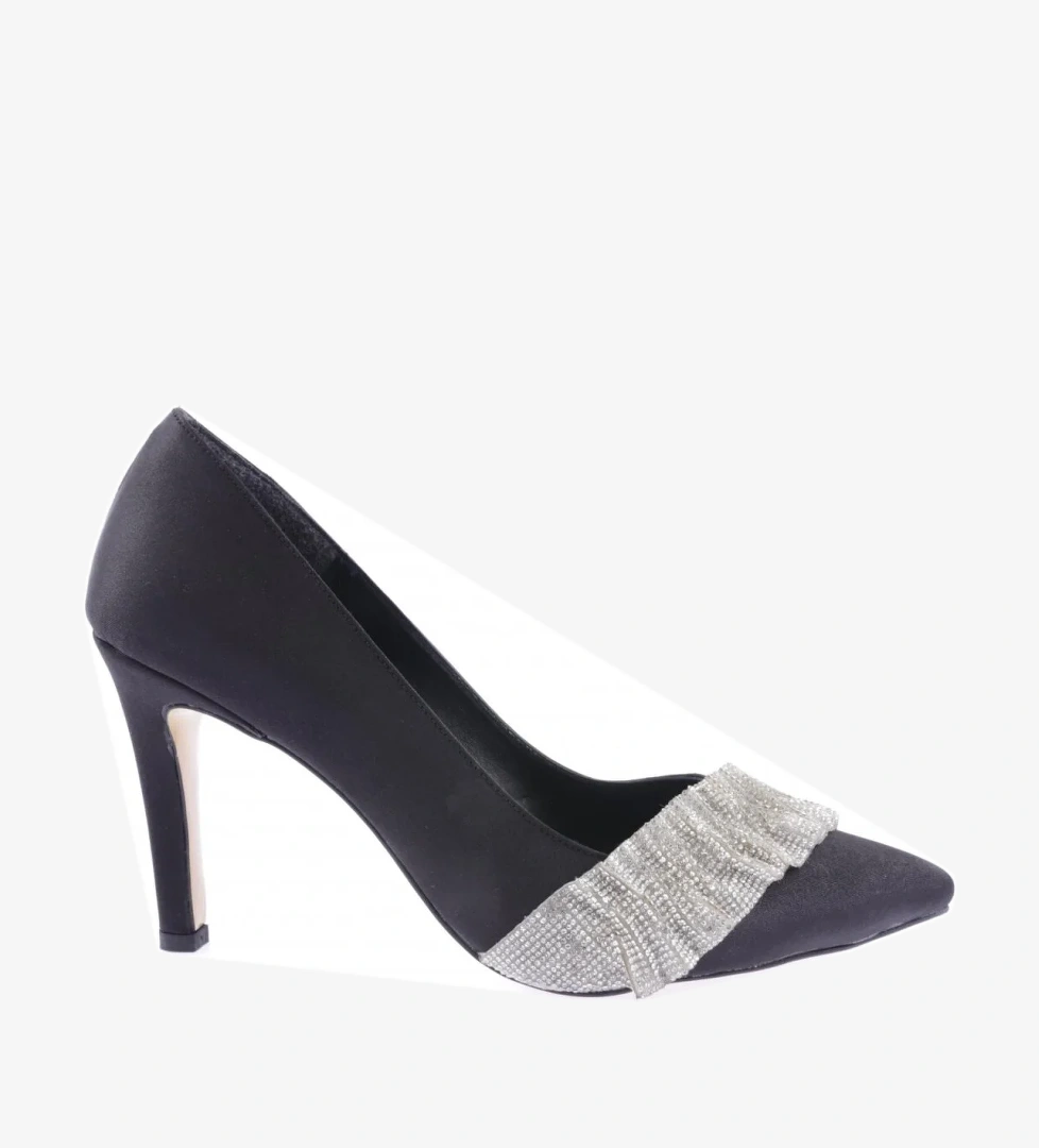 Pm450-K032-23Y Kadin Silver Taşli Topuklu Ayakkabi - Görsel 1