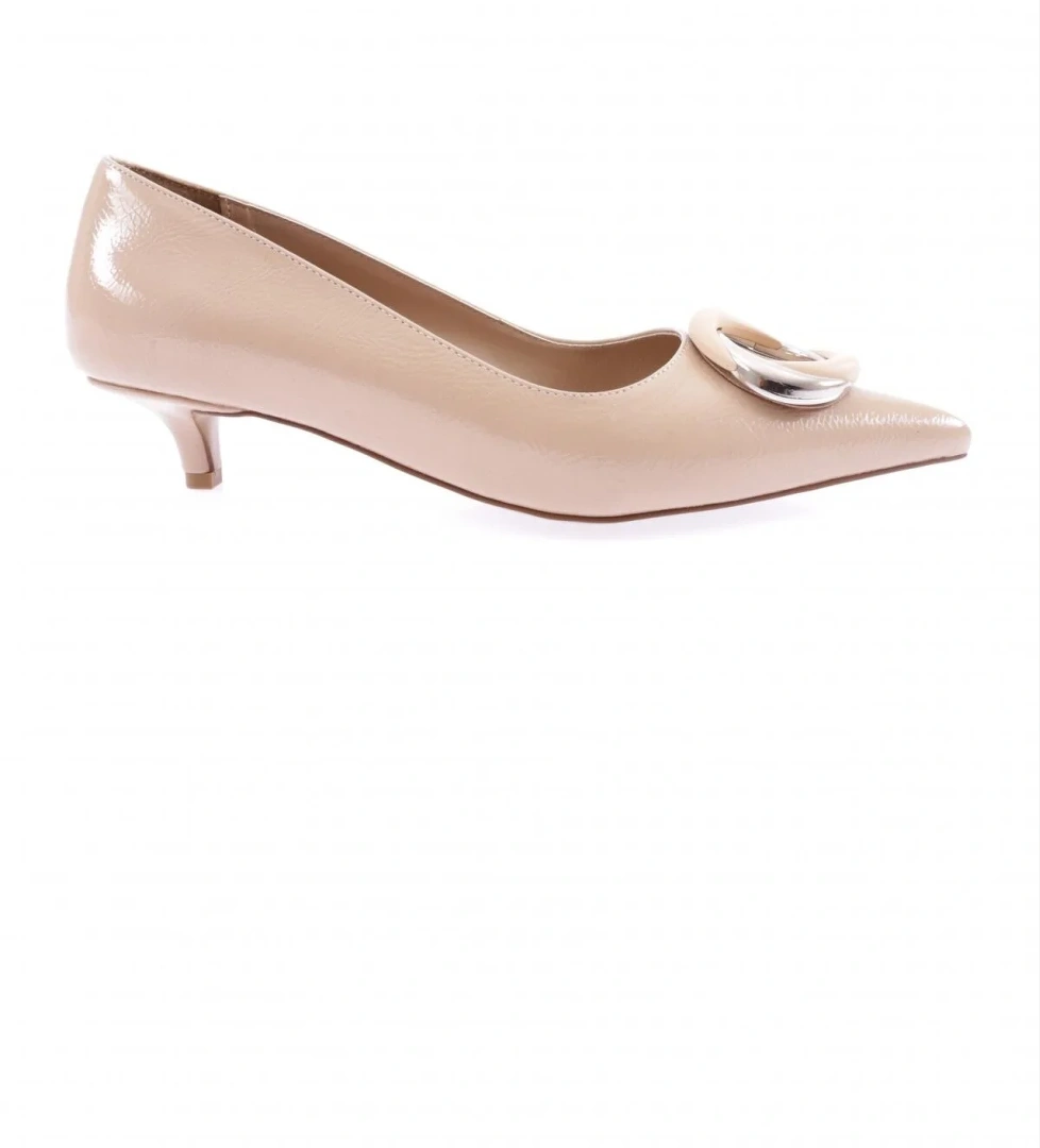 Dgn 23Y6120-23Y Kadin Yuvarlak Metal Aksesuarli Sivri Burun Kisa Topuklu Ayakkabi model görseli