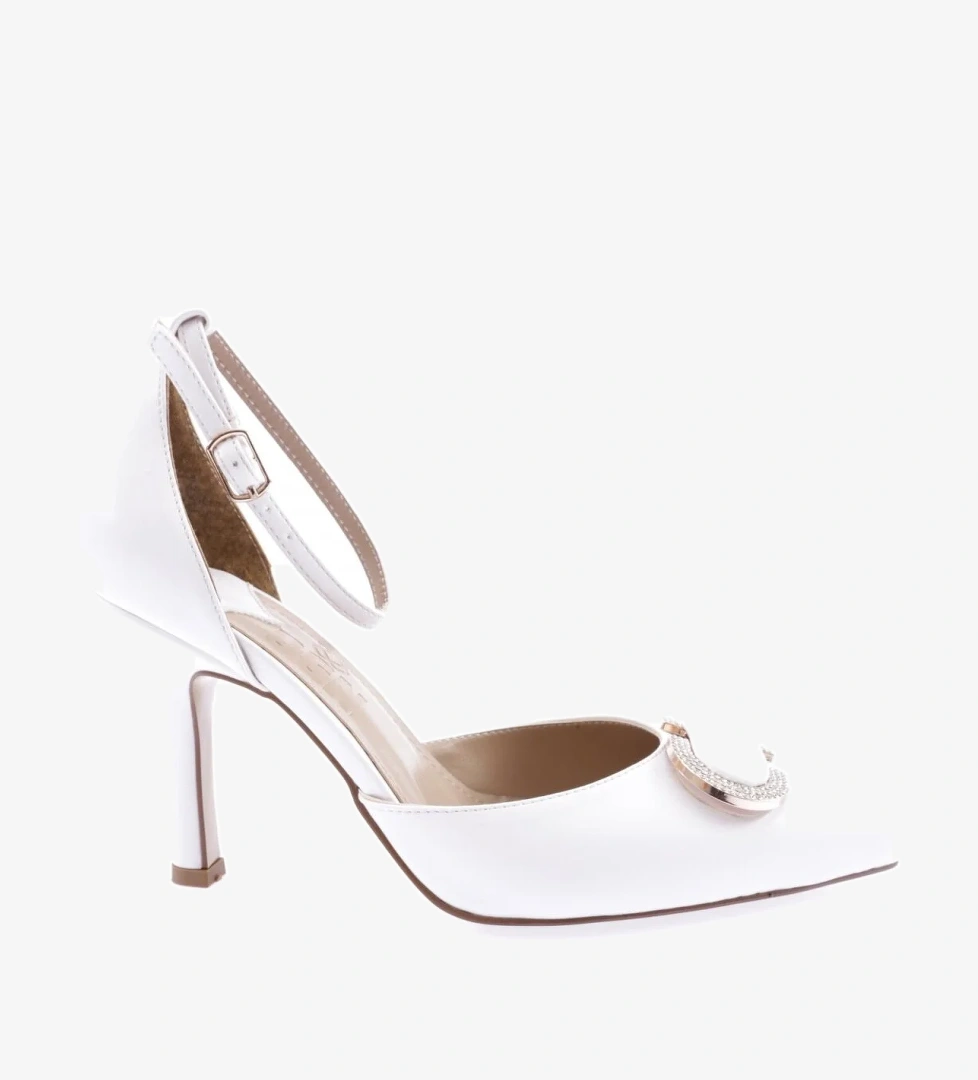 2000-23Y Kadin Bilekten Bağli Kristal Tokali İnce Topuklu Ayakkabi