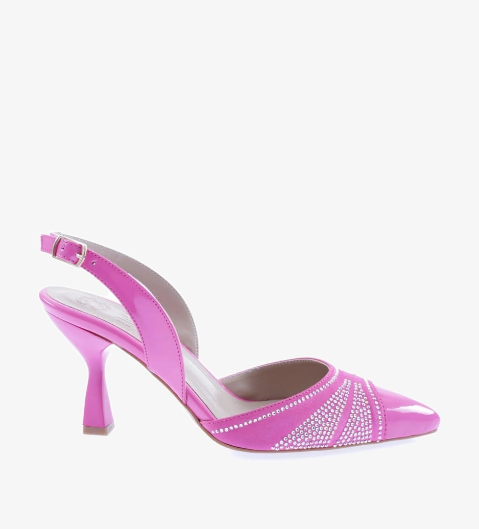 01-23Y Kadin Silver Taşli Sivri Burun Topuklu Ayakkabi