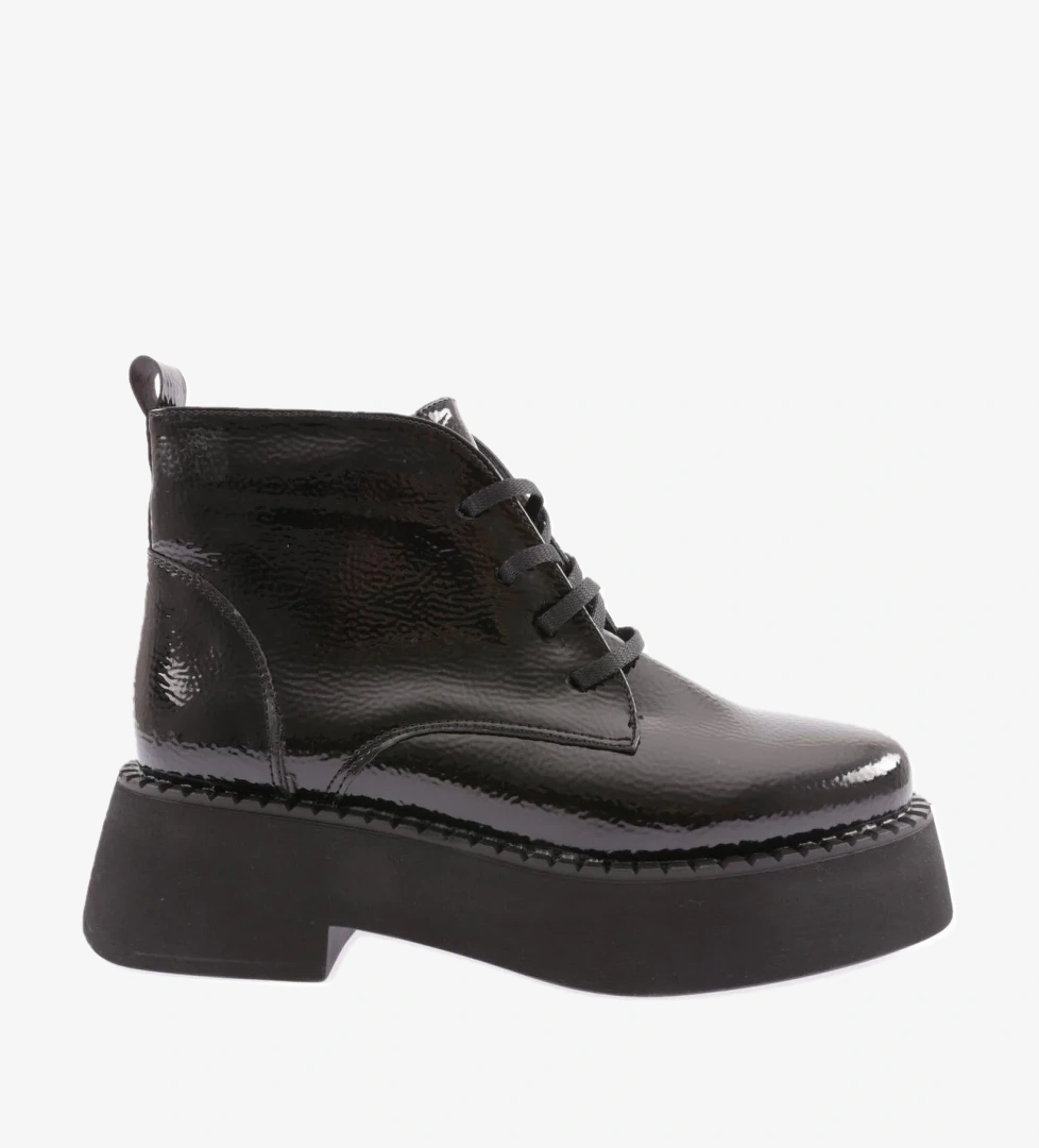 Pm483-K1903-22K Önden Bağcikli Yuvarlak Burun Kalin Taban Kadin Bot