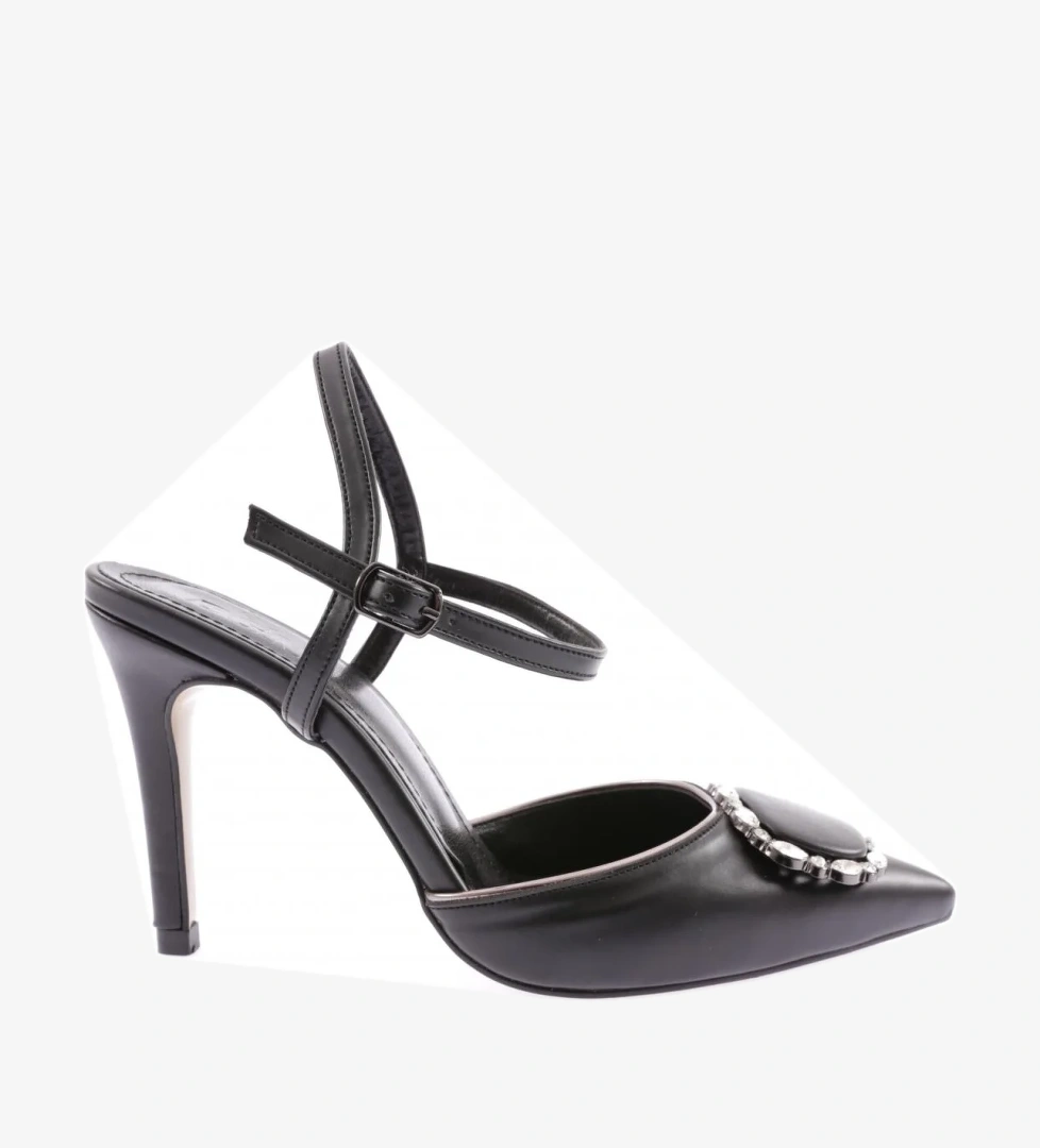 1005-23Y Kadin Kristal Tokali Bilekten Bağli İnce Topuklu Ayakkabi