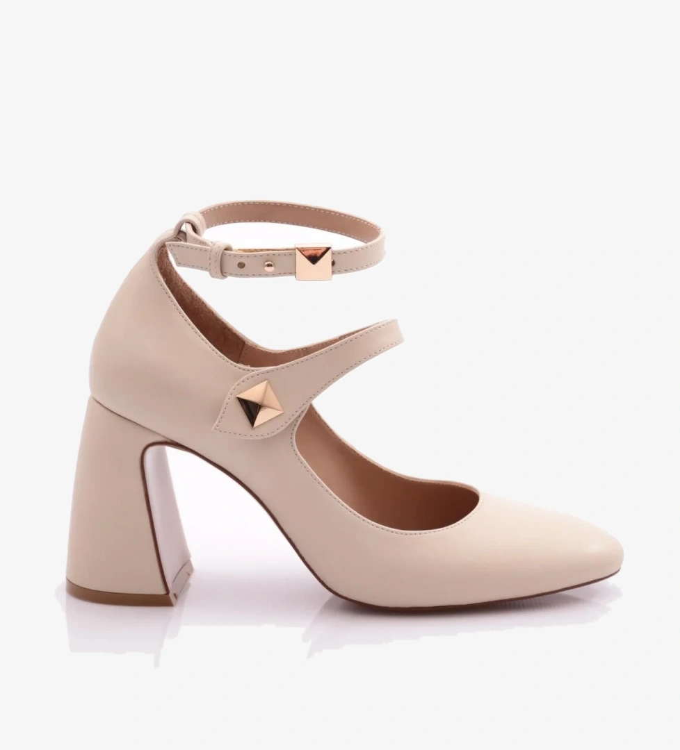 8073 Kadin Bilekten Bağlama Topuklu Ayakkabi