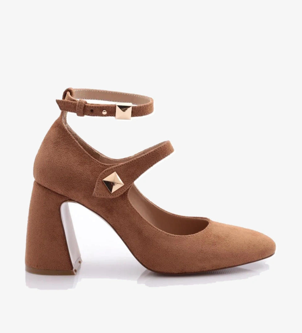 8073 Kadin Bilekten Bağlama Topuklu Ayakkabi