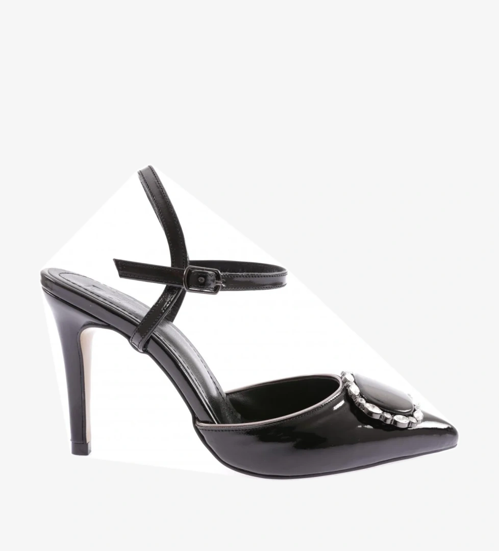 1005-23Y Kadin Kristal Tokali Bilekten Bağli İnce Topuklu Ayakkabi