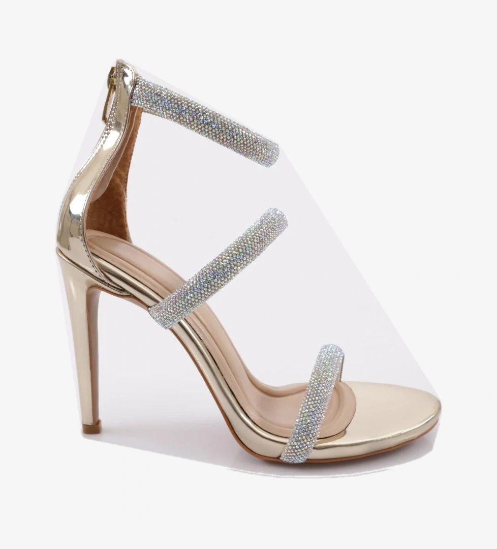 2001 Kadin Teş İşlemeli Bilekten Bağlamali Topuklu Ayakkabi