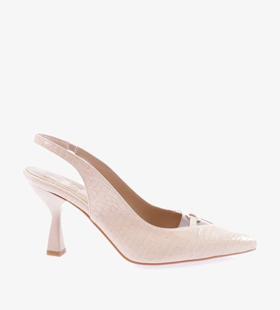 03-23Y Kadin Sivri Burun Şeffaf Detayli Aksesuarli Topuklu Ayakkabi