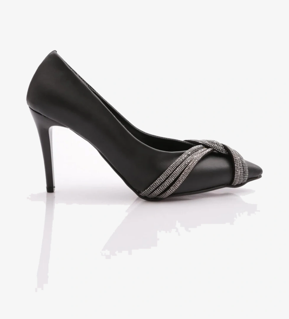 Ysf-06 Kadin Silver Taşli Burgu Bantli Abiye Ayakkabi