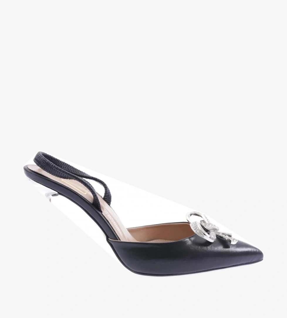 Dgn K5028 Kadin Sivri Burun Kristal Tokali Parmak Dekolteli İnce Topuklu Ayakkabi model görseli