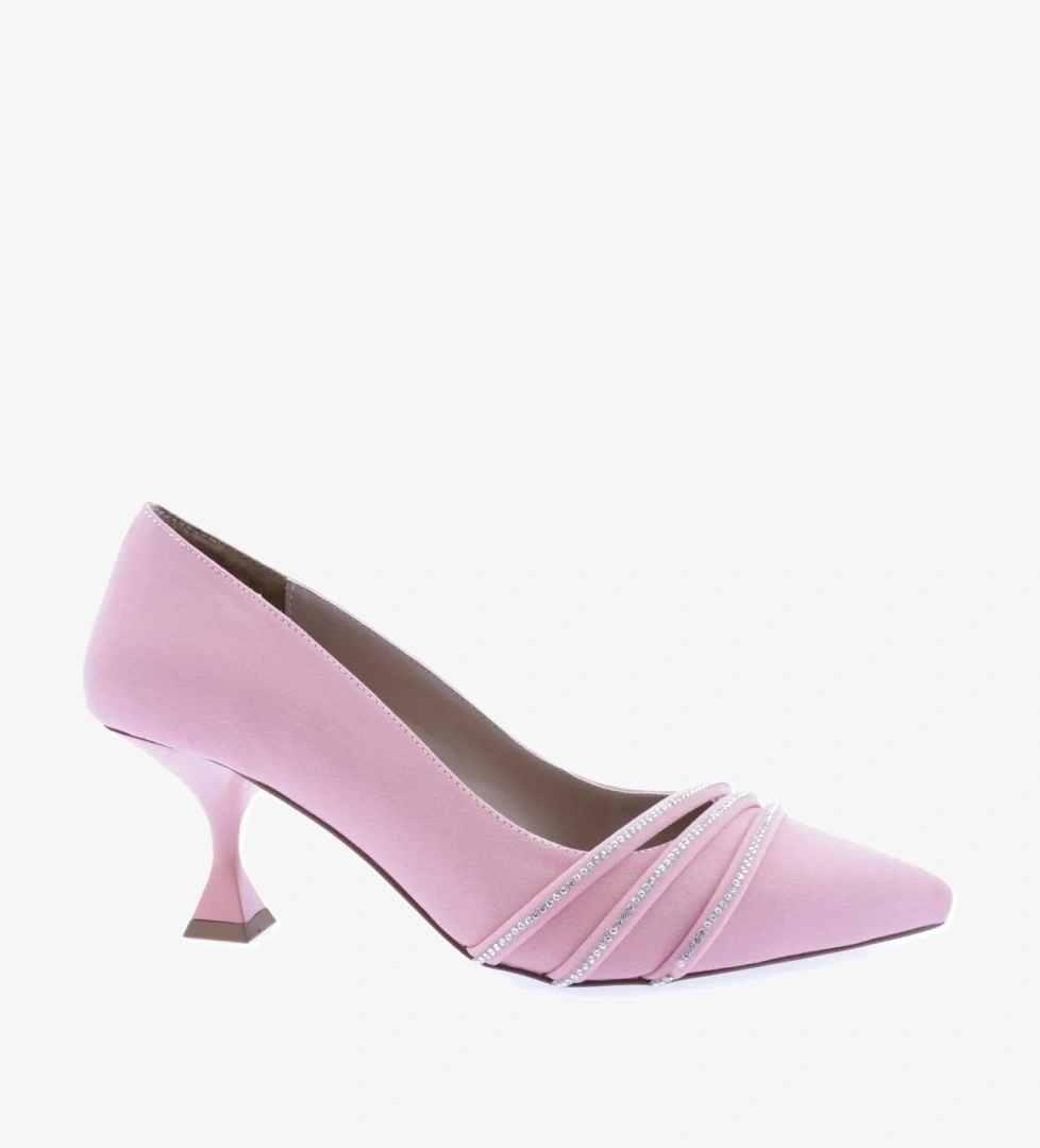 3215-23Y Kadin Sirali Silver Taşli Sivri Burun Kadeh Topuklu Ayakkabi