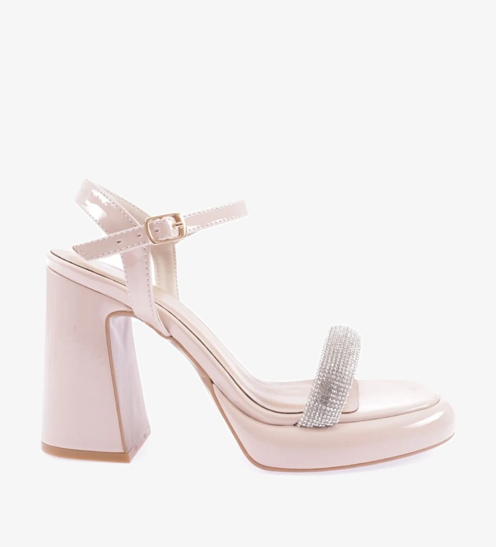 60-23Y Kadin Silver Taşli Topuklu Ayakkabi