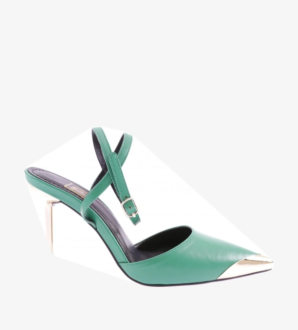 K5051 Kadin Sivri Burun Parmak Dekolteli Bilekten Bağli İnce Topuklu Ayakkabi