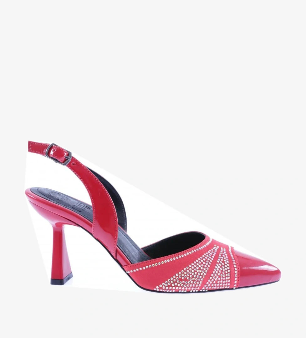 01-23Y Kadin Silver Taşli Sivri Burun Topuklu Ayakkabi