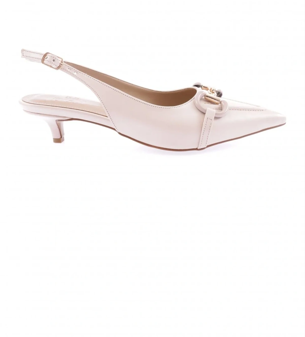 4205-23Y Kadin Bilekten Bağli Tokali Kisa Topuklu Ayakkabi - Görsel 1