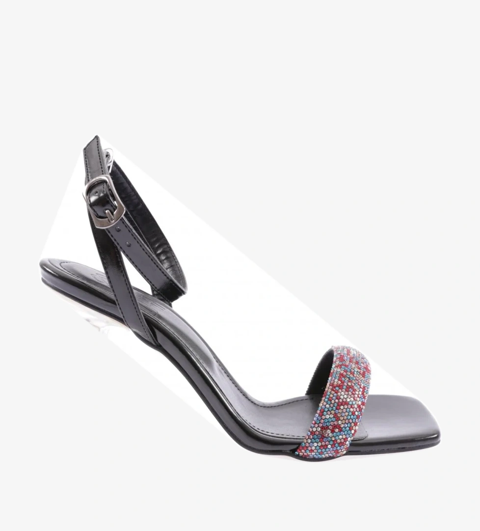 5161-23Y Kadin Silver Taşli Bilekten Bağli Topuklu Ayakkabi