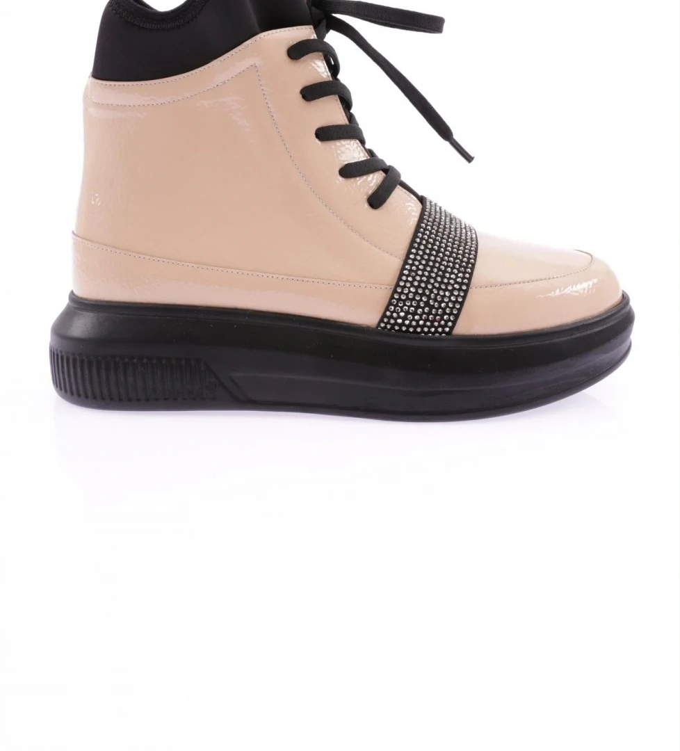 970 Kadin Strech Detayli Silver Taş Bantli Bot