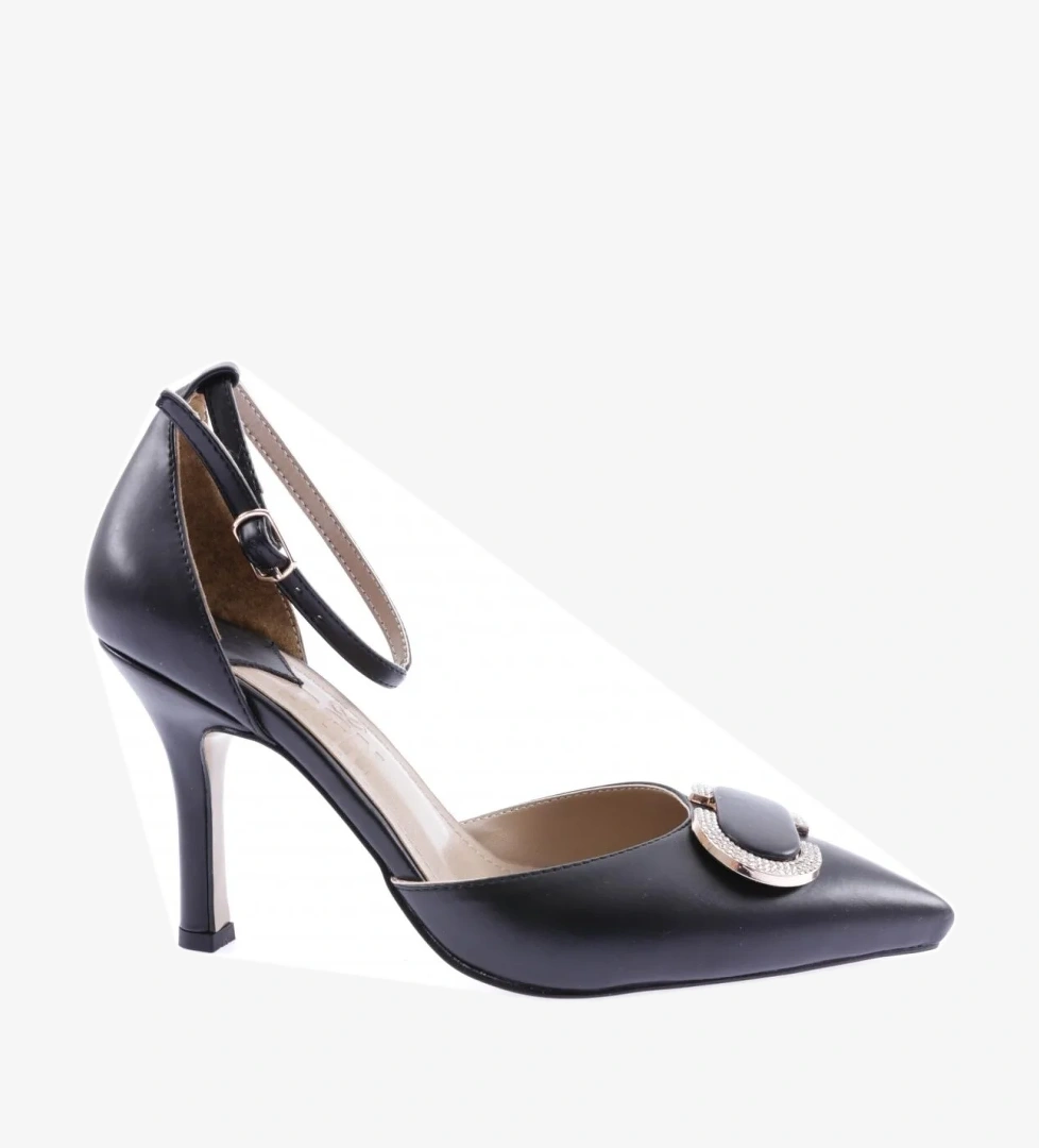 2000-23Y Kadin Bilekten Bağli Kristal Tokali İnce Topuklu Ayakkabi