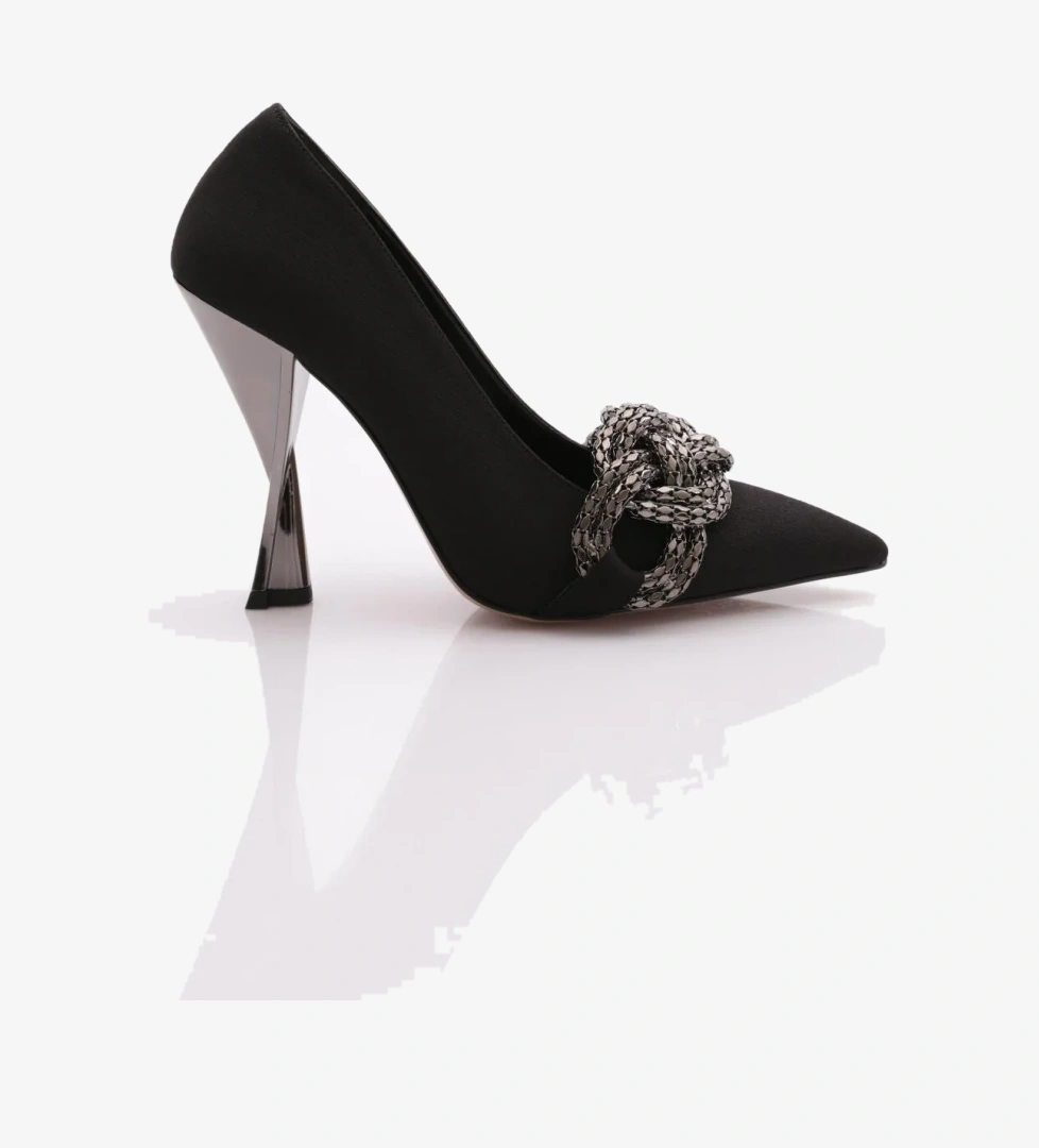 165 Kadin Büyük Tokali Topuklu Ayakkabi - Görsel 1