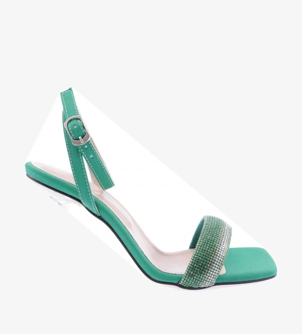 5161-1-23Y Kadin Silver Taşli Bilekten Bağli Topuklu Ayakkabi