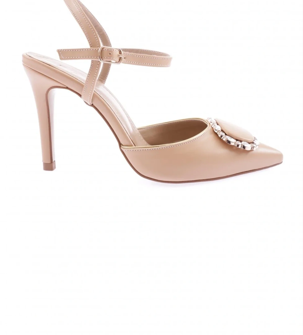 Dgn 1005-23y Kadin Kristal Tokali Bilekten Bağli İnce Topuklu Ayakkabi model görseli