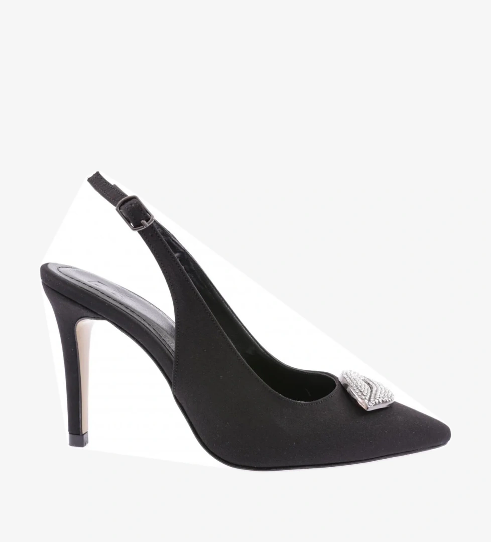 1010-23Y Kadin Bilekten Bağli Silver Tokali İnce Topuklu Ayakkabi - Görsel 1