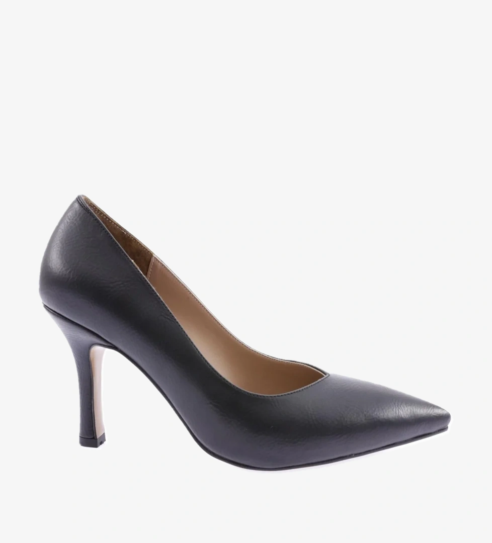 K3125-22K Kadin Sivri Burun V Kesim İnce Topuklu Ayakkabi - Görsel 1