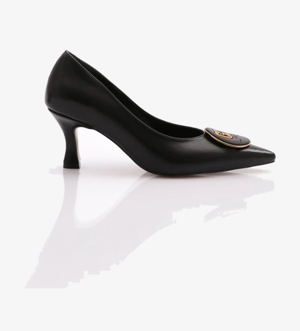 Dgn 2603 Kadin Yuvarlak Tokali Topuklu Ayakkabi model görseli