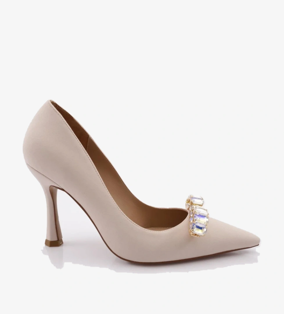 Dgn 9054 Kadin Sivri Burun Kristal Taş Tokali Topuklu Ayakkabi model görseli